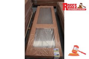 Timber Door With 2x Glass Panels, Code: Aceh, 2040 X 720 X 40mm