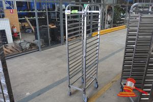 175 · 1 X GASTRONORM/BAKERY TROLLEY, STAINLESS STEEL, 17 TRAY, APPROX; 410MM W X 620MM D X 1.7M H