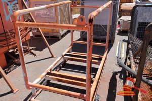 208 · METAL FRAME WITH FORKLIFT LIFTING POINTS, APPROX; 1.9M W X 940MM L X 1.4M H, SOME MARKS/RUST