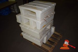 54 · Lot of 6 Heavy Duty PVC Commercial Kitchen stands, can be water filled for stability