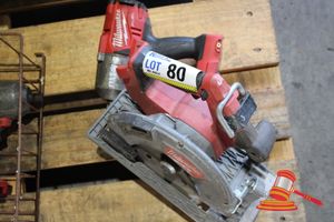80 · MILWAUKEE CORDLES CICULAR SAW, MODEL# M18FCS66, MILWAUKEE 3/8 INPACT WRENCH, HEAVY DUTY