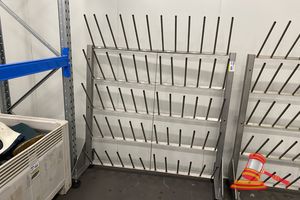 165 · STAINLESS STEEL FREE STANDING BOOT RACK. APPROX 1630 X H1850MM