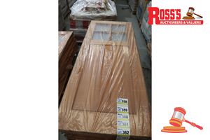 Timber Door With 4x Glass Panels, Code: Kuta, 2040 X 820 X 38mm