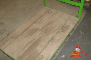 14 · WORKSHOP FLAT BED TROLLEY, WOODEN DECK, APPROX 1200mm x 770mm