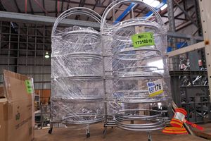 176 · 8 X 5 TIER CHROME PLATE RACKS. APPROX 330 X H700MM