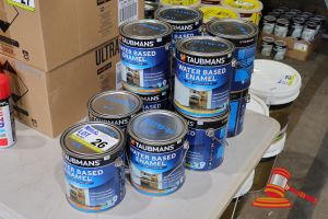 26 · 11 X TAUBMANS WATER BASED ENAMEL PAINT TINS, INTERIOR, ACCENT, LOW SHEEN, EASY WATER CLEAN UP