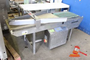 51 · BIZERBA LCE LINE CONVERGER. MODEL: 38010624000, SN:10709847. APPROX; 1.85 M L X 60CM W X 70CM H. SOME MARKS. (UNTESTED)