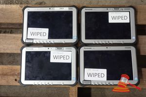 64 · 4 X PANASONIC FZ-G1 TOUGHPAD, SPEC UNKNOWN, NO SSD, FAULT: NOT BOOTING, VARIOUS ROUGH CONDITION, SN:9ATSC69798 / 1JTSC03526 / 1JTSC03545 / 9ATSC70118 AN:ITT25688 / ITT33918 / ITT33953 / ITT25719, UNTESTED ( NO CHARGER / SOME MARKS)