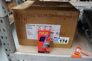 BOX OF FOCUS ICY BALL POINT PENS, BLUE