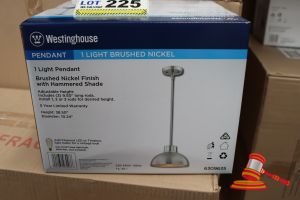 Westinghouse Pendant Light, Brushed Nickel Finish With Hammered Shade, Height: 38.50", Diameter: 10.24", Code: 6309635