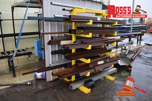 21 · Steel Framed Double Sided Steel Stock Finger Rack with Assorted Offcut Steel Stock *Size: 1.9 Metre Long x 1 Metre High