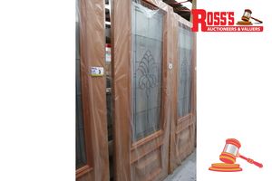 4 · TIMBER DOOR WITH GLASS PANEL, CODE: BUNAKEN, 2040 x 820 x 40mm