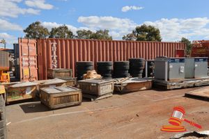1 · RED 40FT SHIPPING CONTAINER, #TCKU9793586, RUST HOLES IN ROOF EVIDENT, REAR ACCESS DOOR WOOD FLOOR **PLEASE NOTE SIDELIFT COLLECTION, BY APPOINTMENT ONLY.** (CMR158840, #TCKU9793586-WHEATSTONE)