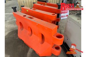 50 · 4 x PLASTIC ROAD BARRIERS (WATER FILLABLE)