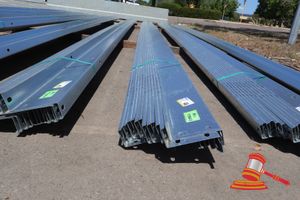 46 · GAL STEEL Z PURLINS, APPROX 200mm - 12 PCS AT 10.9M