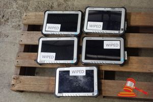 63 · 5 X PANASONIC TOUGHPADS, VARIOUS FAULTS / DAMAGE / ROUGH CONDITION / PARTS ONLY, UNTESTED, SN: 6FTSA59785 / 8ITSA44436 / 5HTSA91342 / 4JTAA02600 / 4LTAA18491, AN: ITT34356 / ITT24561 / ITT19685 / ITT16773 / ITT16780 (SOME MARKS / NO CHARGER)