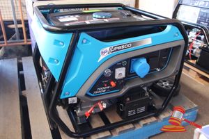 5 · ENERGYA TECHNOLOGIES, GENERATOR SET, JP8500, 4 STROKE GASOLINE, RATED POWER 7.0KW, PEAK POWER 7.5KW, RATED VOLTAGE 240V @50hz, 1 PHASE, DC OUT 12V, ELECTRIC START WITH KEY, VOLTMETER, BREAKER, BATTERY INCLUDED, ON FRAME WITH WHEELS, BLUE COLOUR