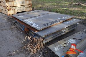 24 · PACK OF MC3 CRPMATE STEEL SHEETS, APPROX 2100mm W x 2900mm L, 1x SHEET @ 20mm D, 1x SHEET @ 25mm D, 3x SHEET @ 35mm D AND 1x SHEET @ 45mm D TOTAL APPROX WEIGHT 9 TONNE.
