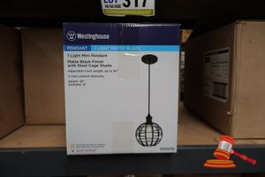 Westinghouse Mini Light Pendant, Matte Black Finish With Steel Cage Shade, Adjustable Cord Length, Code: 6105035