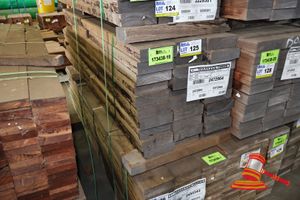 125 · JARRAH SKIP DRESSED, STD & BTR, 150mm x 45/50mm, 40LM, RANDOM LENGTHS, QTY 0.300M3 (L2000 x W420 x D500 TRANSPORT SIZE ONLY APPROX) (PACK# 2472964)