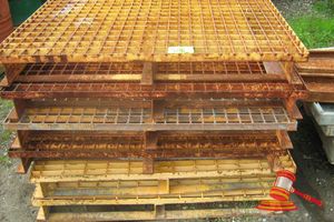 158 · 6 x STEEL GRID MESH PALLETS, APPROX 1200 x 1200 EACH