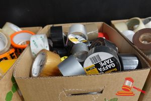 45 · 1 BOX OF ASSORTED TAPE