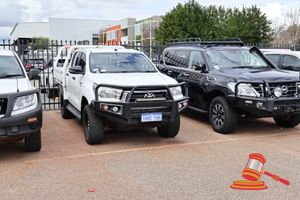 2018 Toyota Hilux Dual Cab White, 4 x 4, Manual, 2.8 L Diesel Reg #: 1HHC546 Lic to: 1/03/2027 ODO: 289,834 kms Showing on Clock Eng #: 1GD1546869 VIN: MR0KA3CD601221832 Features: Air Conditioning, Bullbar, Power Steering, Towbar, Lightbar, Side Steps, Spare Wheel, Worklight, Seat covers, Red Arc Brake System, Carry Rack (Asset # VP6754) *Key # 134 (WP#4950) Condition: Minor Paint Chips on Right Rear Passenger Door, Some Under Carriage Corrosion, Minor Scrape on Bullbar, Hole in Dash, Bonnet Lat