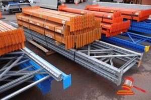 Qty of Colby Pallet Racking 4 @ 5025mm high x 840mm deep frames 46 @ 2590mm long x 93mm high beams