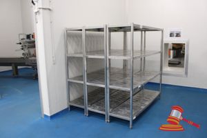 11 · 3 X STAINLESS STEEL 4 TIER SHELVING UNITS. APPROX 1800 X 500 X H1800MM. NOTE CHANGE IN DESCRIPTION - 3 UNITS ONLY