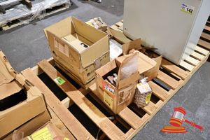 143 · MIXED INDUSTRIAL EQUIPMENT LOT, INCLUDES NIBCO ELECTRIC ACTUATOR, PUMA OIL-LESS AIR COMPRESSOR, MORNINGSTAR SOLAR CHARGE CONTROLLER, SANDVIK PRESSURE REGULATORS QTY 8, AXIS CCTV DOME CAMERA, DAMM LAN/WAN CONNECTION MODULE, VARIOUS OTHER ITEMS (MIXED CONDITION, SOME BOXED/UNUSED, SOME SHOWING WEAR), ON A PALLET. (B7985627)