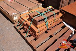 6 X Steel Counter Weight Blocks With Mounting Holes, Approx; 780mm Lx 430mm W X 70mm Thick, Some Marks On A Pallet