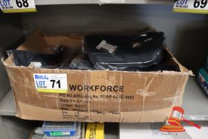 71 · BOX OF LADIES NAVY WORK PANTS, SIZE: 12