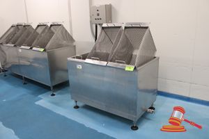 59 · STAINLESS STEEL BOILING VAT WITH INLET AND OUTLET TAPS AND 3 X PERFORATED BASKETS. 3 PHASE HARD WIRED. APPROX 1250 X 850 X H900MM. BASKETS APPROX 380 X 640 X 520MM. NOTE: REMOVED FROM SERVICE 24TH JULY 2026