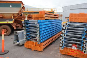 64 · Qty of Dexion Mk8 Speedlock Pallet Racking 16 @ 4200mm high x 840mm deep frames 36 @ 3700mm long x 95mm high beams 32 @ 2600mm long x 75mm high beams
