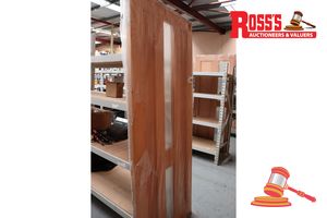 349 · TIMBER DOOR WITH 2x GLASS PANELS, CODE: ED 23, 2040 x 870 x 38mm