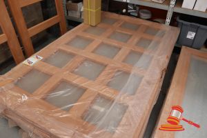 384 · TIMBER DOOR WITH 15x GLASS PANELS, CODE: ED 95, 2040 x 1200 x 40mm