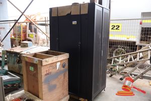 128 · 1 X SERVER RACK CABINET, BLACK, PERFORATED DOORS, APPROX; 780MM W X 1.2M L X 2M H, SOME MARKS, ON A PALLET