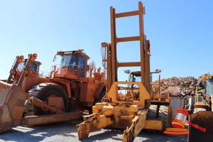 2009 Hyster Lift Truck, H40.00xm-12 Tyre Handler Auto, P/S, Diesel, Odo - 2880hrs Showing, Reg No - (Unlicensed) Serial# A917e01550f, Engine# 35230190 Attachment Cascade Tyre Handler 330-Hdt-2000 (*Note - Batteries Are Flat, Heavy Duty Battery Pack Required To Start, No Windscreen, Over Width And Over Height For Road Haulage