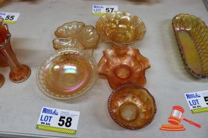58 · 5x ASSORTED VINTAGE CARNIVAL GLASSWARE