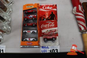 303 · BUNDLE WITH ASSORTED COCA-COLA CARS AND 1x LIMITED EDITION CD SAMPLER