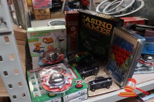 Bundle Of Toys Including: 1x Casino Games, 1x Jumbling Tower Game, 1x Chinese Checkers, 1x 3-In-1 Brine Power Kit, 4x Subbuteo, 2x Yo-Yo'S, 3x Assorted Centy Cars And Costume Handcuffs, All Unopened