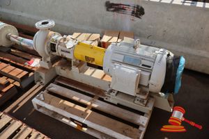 65 · SULZER CENTRIFUGAL PUMP WITH WEG ELECTRIC MOTOR, PUMP MODEL: APP21-80 , MOTOR MODEL: W22030024031VWH SN: 1013920559 MOTOR: 30KW MOUNTED ON STEEL BASE, APPROX 1.2M LENGTH (SOME MARKS / UNTESTED)