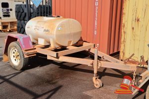 8 · 2013 Multi Tech Tanker Trailer Maroon/Galvanised, Single Axle Reg #: Unlicensed VIN: 6T9T20WA1D0D16003 Features: Tanker Trailer, 600 ltr Tank, Jockey Wheel with no Tyre, Tray Mounted on Back,Trailer Brakes (Asset # IRIS-031443) (WP#4817) Condition: Bend in Drawer Bar, Cracks in Tyre Panel: FAIR, Paint: FAIR, Tyres: POOR, Overall Condition: FAIR
