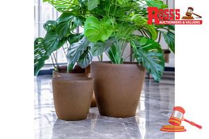 87 · Matching set of 3 Cream Stone/Sparkling White/Cream Terrazzo Planters - Sizes: 50 x 48 cm, 43 x 41 cm, 35 x 34 cm, RRP $320 Create a stylish designer display from the 2001 Maxi Stone Pot range, featuring a round tapered planter with a rough stone finish, this range brings a clean, contemporary look to homes, patios, courtyards, entryways and landscaped spaces. Constructed from stone-resin composite: 50% stone, 45% high-density resin and 5% fibreglass, it combines practical lightweight handling w