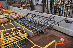 2 X Hitachi Ex2600-6 Stairway,Approx:560mm W X 2.1m L X 900mm H, Some Marks/Rust, On A Pallet