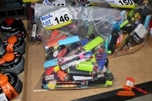 146 · APPROX 100 ASSORTED NEW AND USED LIGHTERS