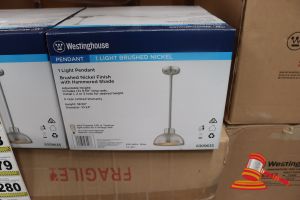 274 · WESTINGHOUSE PENDANT LIGHT, BRUSHED NICKEL FINISH WITH HAMMERED SHADE, ADJUSTABLE HEIGHT, HEIGHT: 38.50", DIAMETER: 10.24", CODE: 6309635