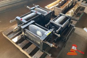 128 · 4 X SMC PNEUMATIC CYLINDERS. 200MM BORE - 300MM STROKE AND 1 X 65MM BORE - 350MM STROKE