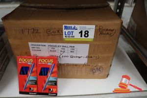 18 · BOX OF FOCUS ICY BALL PENS, BLUE