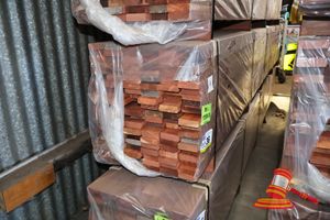 36 · Jarrah 65x20 Decking, Random length, 360 L/M, 25.2M2 WITH A 5mm GAP, TRANSPORT SIZE 3MTR x 400 x 400 (pack 36)